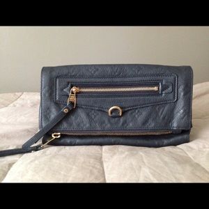 Louis Vuitton navy monogram leather clutch